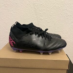 Canterbury Stampede Pro Soft Ground Rugby Boots Cleats Black/Purple Size 11